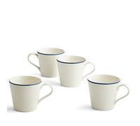 Royal Doulton Tazas de gres, diseñadas para mezclar y combinar, taza Gordon Ramsay Maze de 400 ml, línea vaquera, juego de 4, azul