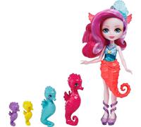 Royal Enchantimals Ocean Kingdom Muñeca Sedda Sea Horse con familia de mascotas caballitos de mar de juguete (Mattel HCF73)