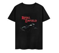 Royal-Enfield-Bullet-USA-American-Motorcycle-Black-tee-Shirt-Mens-Round-Neck-Short-Sleeves-Bottoming-T Black Black