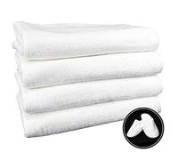 ROYAL EUROPE TEXTILE SL Toallas de Ducha (70x140 cms) 100% algodón más Zapatillas Talla única de Regalo. Color Blanco. 450 Gramos/m2. 4 Toallas.