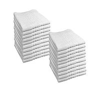 ROYAL EUROPE TEXTILE SL Toallas de Mano (30x50 cms) acabadas en Greca, 100% algodón Calidad Hotel. Color Blanco. 450 Gramos/m2. Pack de 20 Toallas.