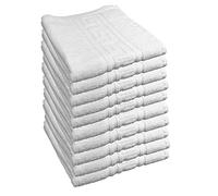 ROYAL EUROPE TEXTILE SL Toallas Lavabo 100% algodón Medidas 50x100cms. acabadas en Greca Color Blanco. 450 Gramos/m2. 10 Toallas.