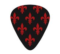Royal Fleur-De-Lis - Paquete de 12 púas de guitarra con 3 grosores y caja de almacenamiento, púas ABS para bajo eléctrico