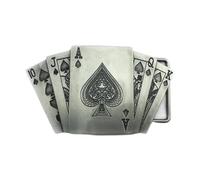 Royal Flush Hebilla de cinturón para hombres Tarjetas de póquer Hebilla de cinturón Straight Flush Ass-Pik-Poker Jugar Tarjetas Joyas para Hombre
