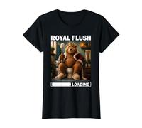 Royal Flush Loading Oso Humor del baño Inodoro Papá Camiseta gráfica económica, Mujer, Negro, L