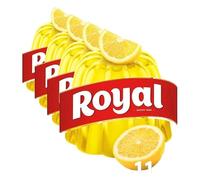 Royal Gelatina en Polvo Sabor Limón con Vitamina C, 30% Menos Azúcares - 10 Raciones, 114 g (Paquete de 4)