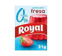 Royal Gelatina en Polvo Sabor Fresa con Vitamina C, 0% Azúcares 10 Raciones, 31g