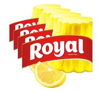 Royal Gelatina Sabor Limón 0%, Preparado en Polvo Sin Azúcar, Pack 31 g (Paquete de 4)