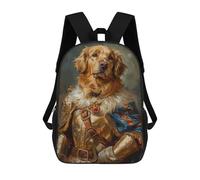 Royal Golden Retriever Armor Mochilas Impresas En 3D Para Niños 17inch Mochilas De Moda Informales Para El Día A Día, Bolsas De Viaje, Mochilas Informales Para Exteriores Para Niños Y Niñas