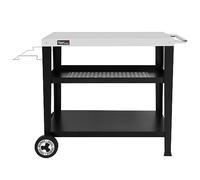 Royal Gourmet 3 estantes Postre para Plancha, Carro para Barbacoa con Plancha de Trabajo de Acero Inoxidable y Soporte de Bolsa de Basura Desmontable, Mesa 85 x 50 cm