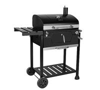 Royal Gourmet Barbacoa de carbón de madera, parrilla de carbón 100 x 64,5 x 104,5 cm, carrito de barbacoa con tapa, termómetro y mango de acero inoxidable para camping, jardín