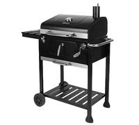 Royal Gourmet Barbacoa de carbón vegetal, barbacoa ahumadora, barbacoa de camping, carbón vegetal, exterior, parrilla de jardín, superficie de la parrilla, 59 x 42 cm, color negro