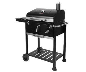 Royal Gourmet Barbacoa de carbón vegetal, barbacoa ahumadora, barbacoa de camping, carbón vegetal, exterior, parrilla de jardín, superficie de la parrilla, 59 x 42 cm, color negro