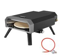 Royal Gourmet Horno compacto para pizza de gas, incluye piedra para pizza, 4 kW, horno de gas con manguera de gas y regulador de horno con patas plegables para camping al aire libre