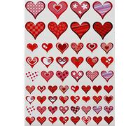 Royal Green Pegatinas de corazón multicolor para San Valentín - Funky Fun Designs Pegatinas con flores, rayas y puntos - Adhesivo permanente - Paquete de 580