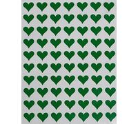 Royal Green Pegatinas de Corazones Verdes 1,3cm (13mm) Etiquetas de Colores 1050 Unidades