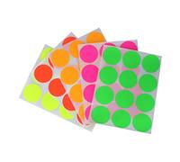 Royal Green Pegatinas de puntos en 5 colores brillantes fluorescentes neón, 1.5 pulgadas (38 mm), etiquetas redondas para codificación de colores y organización, paquete de 60