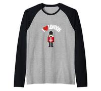 Royal Guard & I Heart London Design - Regalo de viaje retro Camiseta Manga Raglan