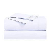 Royal Hotel Bedding Abripedic - Juego de sábanas de percal crujiente de 300 Hilos, 5 Piezas, 100% algodón, Bolsillo de hasta 18 Pulgadas de Profundidad, tamaño King Dividido, Color Blanco