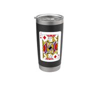 Royal Jack of Diamonds Playing Cards Illustration Graphic Vaso térmico de acero inoxidable de doble pared