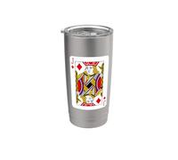 Royal Jack of Diamonds Playing Cards Illustration Graphic Vaso térmico de acero inoxidable de doble pared