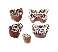 Royal Kraft Exclusivo Patrón Clasificado y Mariposa Madera Bloques para Imprenta (Set de 5)