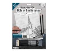 Royal & Langnickel - Conjunto para hacer bocetos (22,8 x 27,9 cm), diseño de iglesia, color blanco y negro