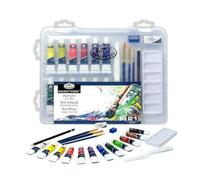 Royal & Langnickel Essentials - Juego de pintura acrílica (estuche transparente, tamaño pequeño)