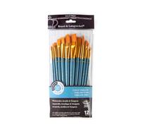 Royal & Langnickel Manufacturing Royal and Langnickel Zip N' Close 12-Piece Brush Set in Vinyl Pouch brochas, de taklon, Medio Piezas Color Dorado, M RSET-9306