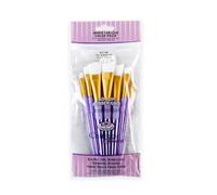 Royal & Langnickel RCC 308 - Set de brochas angulares de taklon blanco, 7 piezas