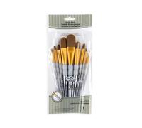 Royal & Langnickel RCC 311 - Set de brochas planas de taklon marrón, 9 piezas