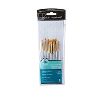 Royal & Langnickel RSET-9171 - Set de brochas avellana/angulares, de taklon (7 piezas) color dorado