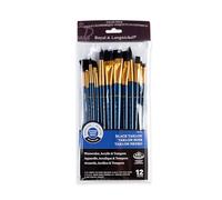 Royal & Langnickel RSET-9301 - Set de brochas, de taklon (12 piezas) color negro suave