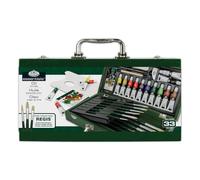 Royal & Langnickel Oil Painting Wooden Box Set Caja de Madera de brochas para Pintura al óleo, Multicolor, Juego de 32 Piezas