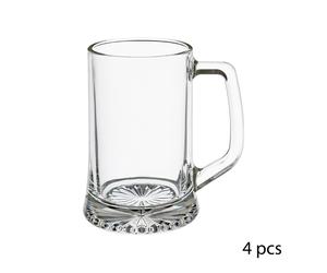 Royal leerdam 76342 jarras de cerveza, paquete de 4 unidades, incoloro