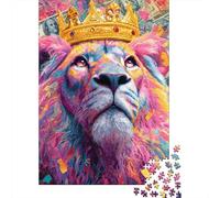 Royal Lion King Art Print Rompecabezas Imposible,desafío for Adults Juego Educativo 1000 Piezas Obra De Arte De Juego De para Adultos, Regalos A Partir De 14 Años 38x26cm/1000pcs