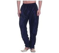 Royal Men's Art Silk Fine Quality Ready to Wear Harem Pant's for Men-Free Size Blue