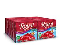 Royal Mezcla de postre de gelatina de frambuesa, sin azúcar, caja de 0.32 onzas (paquete de 12)