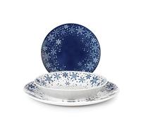 Royal Norfolk Dream - Juego de mesa (18 platos, porcelana, azul y blanco)