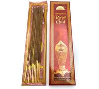 Royal Oud Varillas de incienso natural Oudh hechas a mano con aroma a madera de agar en polvo, fragancia oriental e india árabe