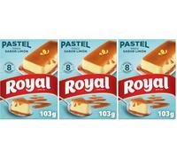 Royal Pastel Fresco Limón, Preparado en Polvo Sin Horno 8 Raciones, Pack 103 g (Paquete de 3)