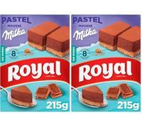 Royal Pastel Mousse de Chocolate Milka, Preparado en Polvo 8 Raciones, Pack 215 g (Paquete de 2)