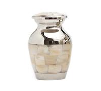 Royal Rapture Urn for Ashes Cremation Memorial Funeral Love Urns|Brass|Mother of Pearl Adult Child Human(Silver, 3") RMPR01-02