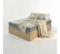 ROYAL SLEEP Pack Colchón de Muelles Ensacados con Viscoelástica 23 cm Firmeza Media-Alta + Canapé Abatible de Madera Gran Capacidad Natural | Montaje y Retirada de Usado Incluido | 150x200