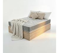 ROYAL SLEEP Pack Colchón de Muelles Ensacados con Viscoelástica 27 cm Firmeza Media-Alta + Canapé Abatible de Madera Gran Capacidad Natural | Montaje y Retirada de Usado Incluido | 150x200