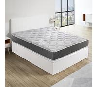 ROYAL SLEEP - Pack Descanso Montaje y Retirada de Usado Incluido | Colchón Viscoelástico Ceramic 23cm | 135x200 | Canapé Abatible Madera Gran Capacidad Blanco