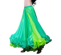 ROYAL SMEELA Falda Danza del Vientre Mujer Vestido de Baile Carnaval Falda Maxi Flamenca Ropa de Danza Profesional Deslumbrante Dos Tonos Faldas Grandes de Columpio