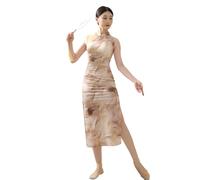 ROYAL SMEELA Vestido Qipao Tradicional Chino para Mujer,Vestidos Cheongsam sin Mangas Cuello mandarín Adulto