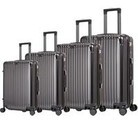 Royal swiss 4 Maleta de gran tamaño, maleta de carga con 4 ruedas, cerradura TSA · Asa telescópica ajustable, negro, carro de casco rígido,Maletas con ruedas de 360°