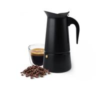 Royal Swiss Cafetera Italiana 6 Tazas, Negro, Percolador, Seguro y Eficaz. Compatible con todo fuego, incluso inducción.